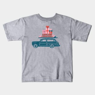 Cape Cod Christmas Surf Wagon Kids T-Shirt